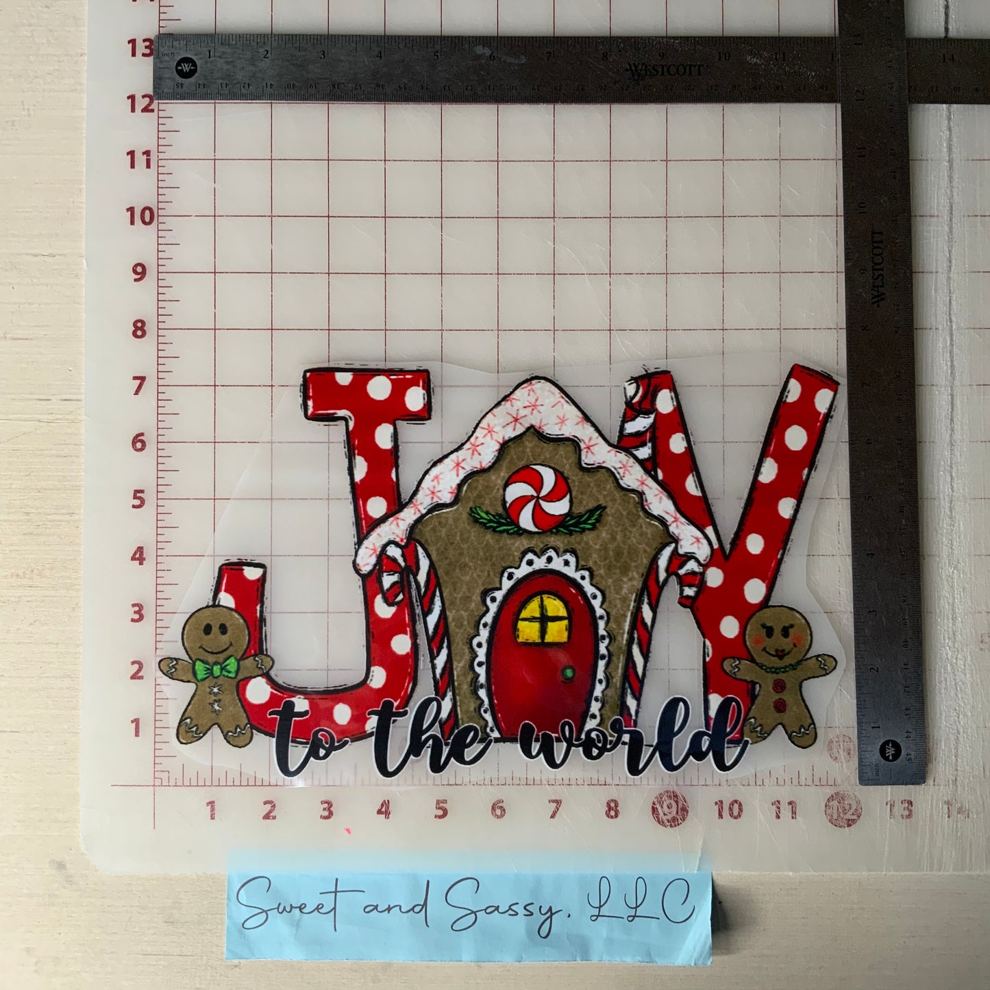 Joy to the World, gingerbread house DTF Transfer Design