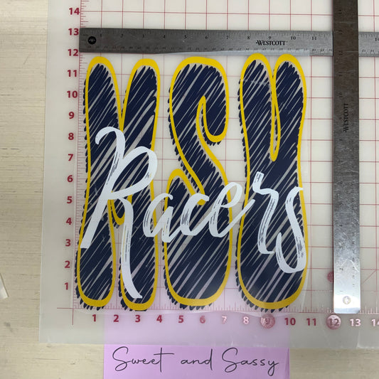 MSU Navy and Gold DTF Transfer