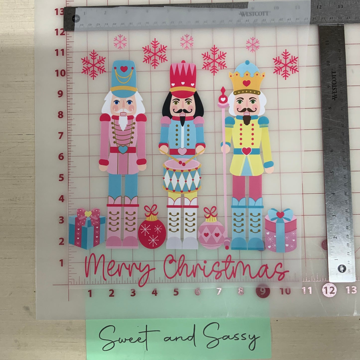 Nutcracker Merry Christmas Pink DTF Transfer Design