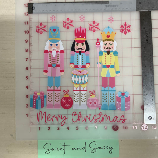Nutcracker Merry Christmas Pink DTF Transfer Design