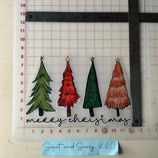 Merry Christmas, skinny trees DTF Transfer Design