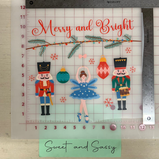 Merry and Bright Nutcracker DTF Transfer Design