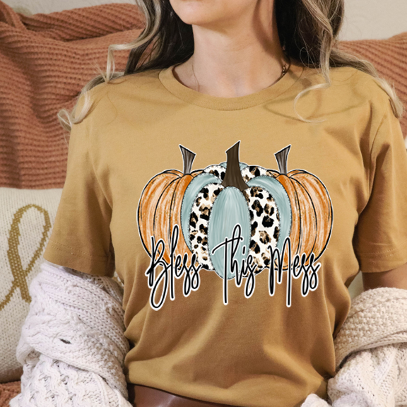 Bless this Mess pumpkins DTF Transfer Design