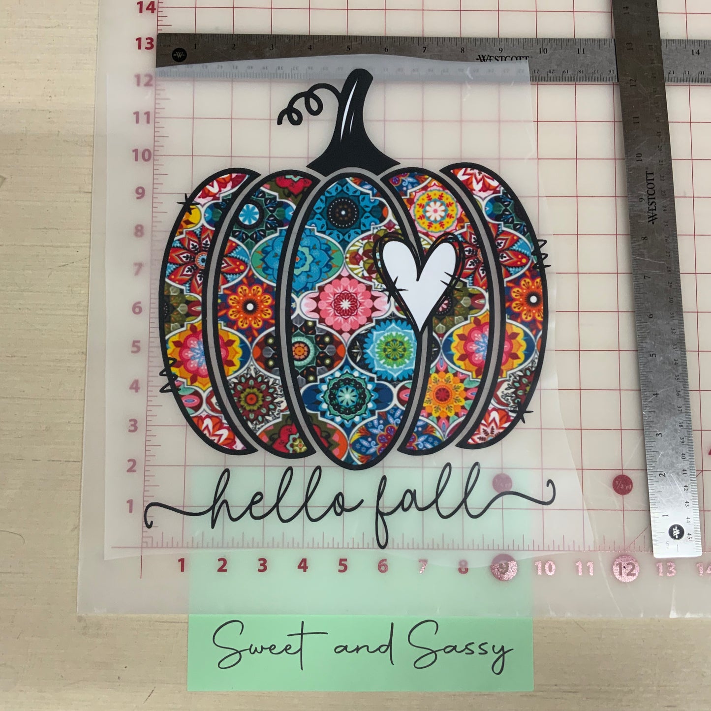 Hello fall mosaic DTF Transfer Design