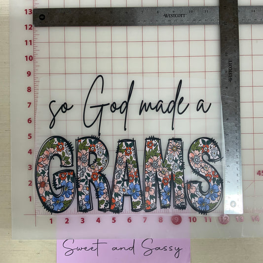 So God made a Grams DTF Transfer Design