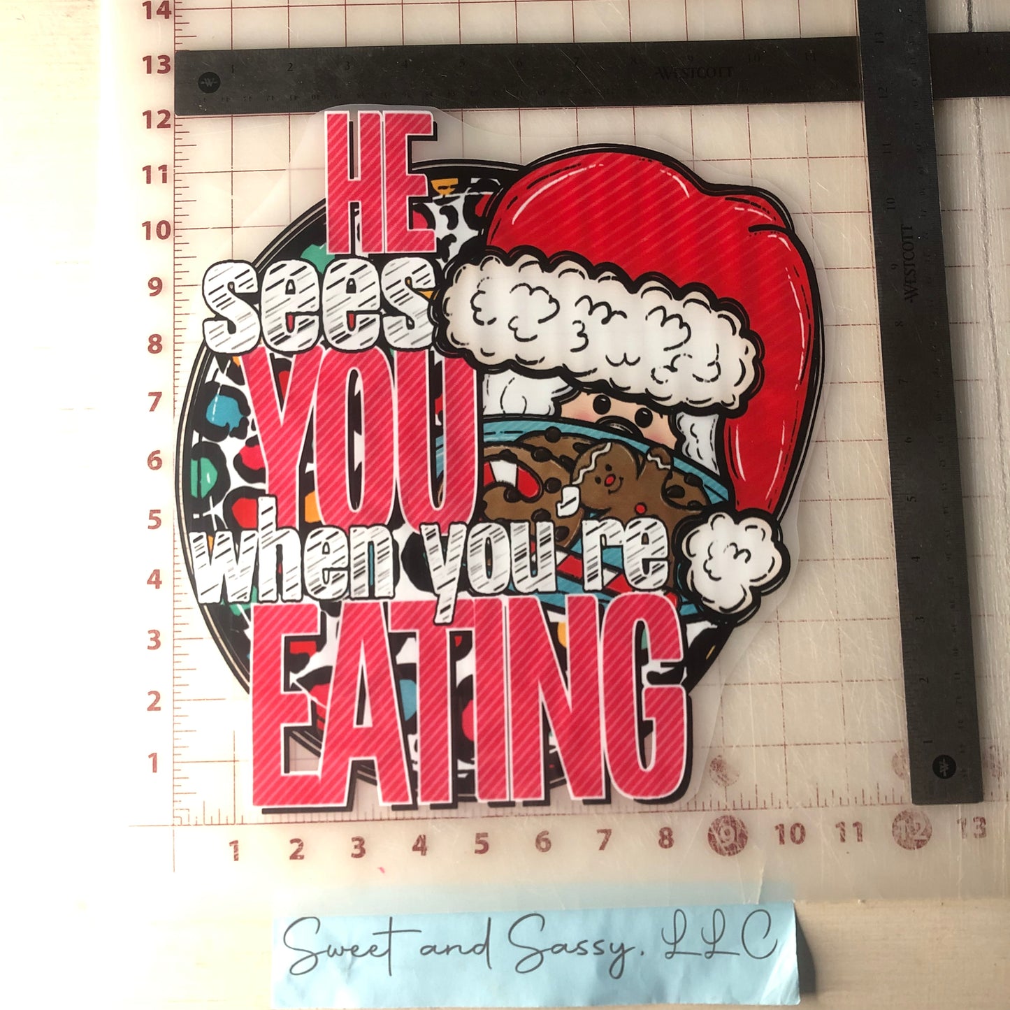 He sees you when you’re Eating DTF Transfer Design