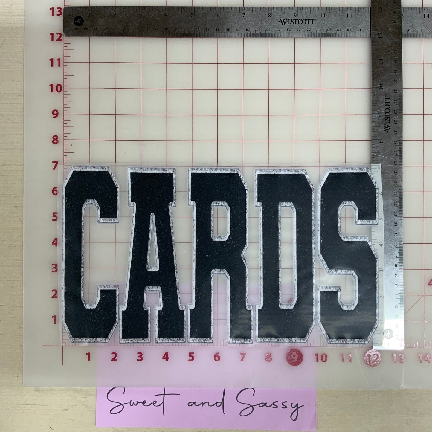 CARDS silver outline DTF Transfer