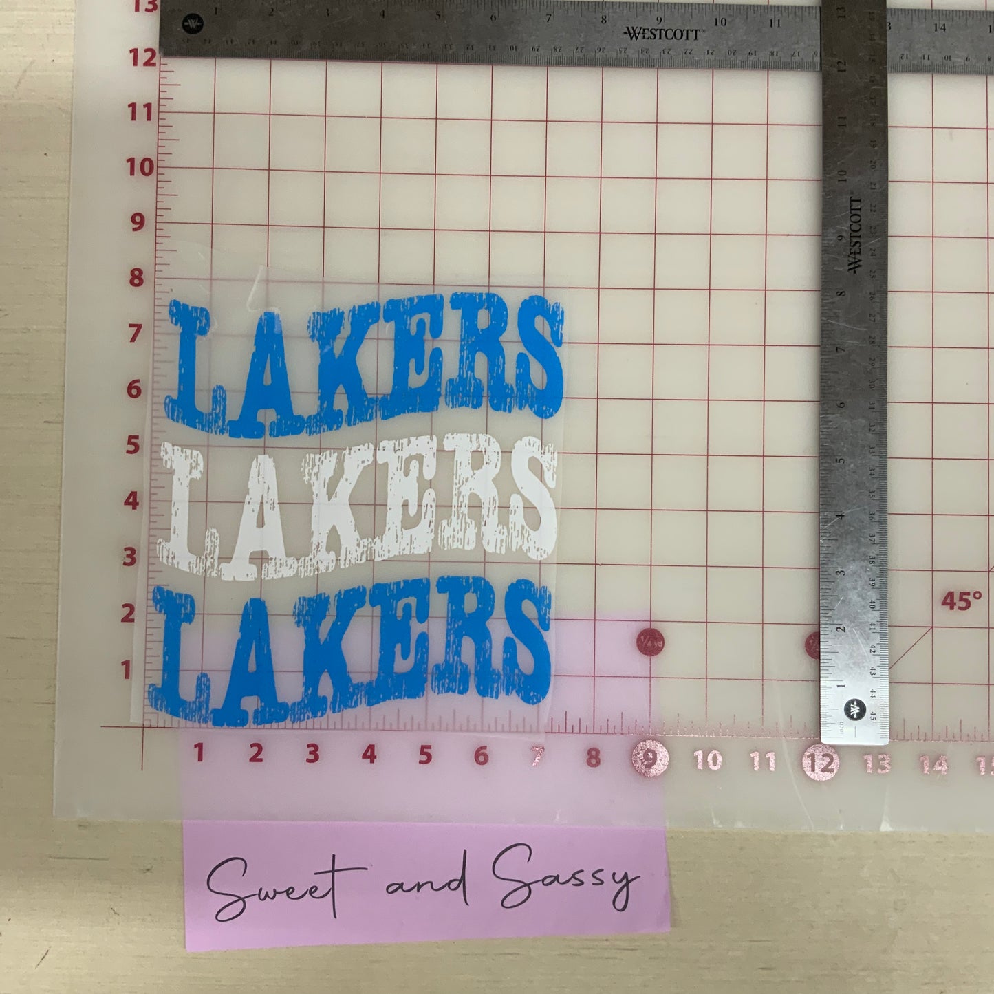 Lakers Lakers Lakers blue and white DTF Transfer