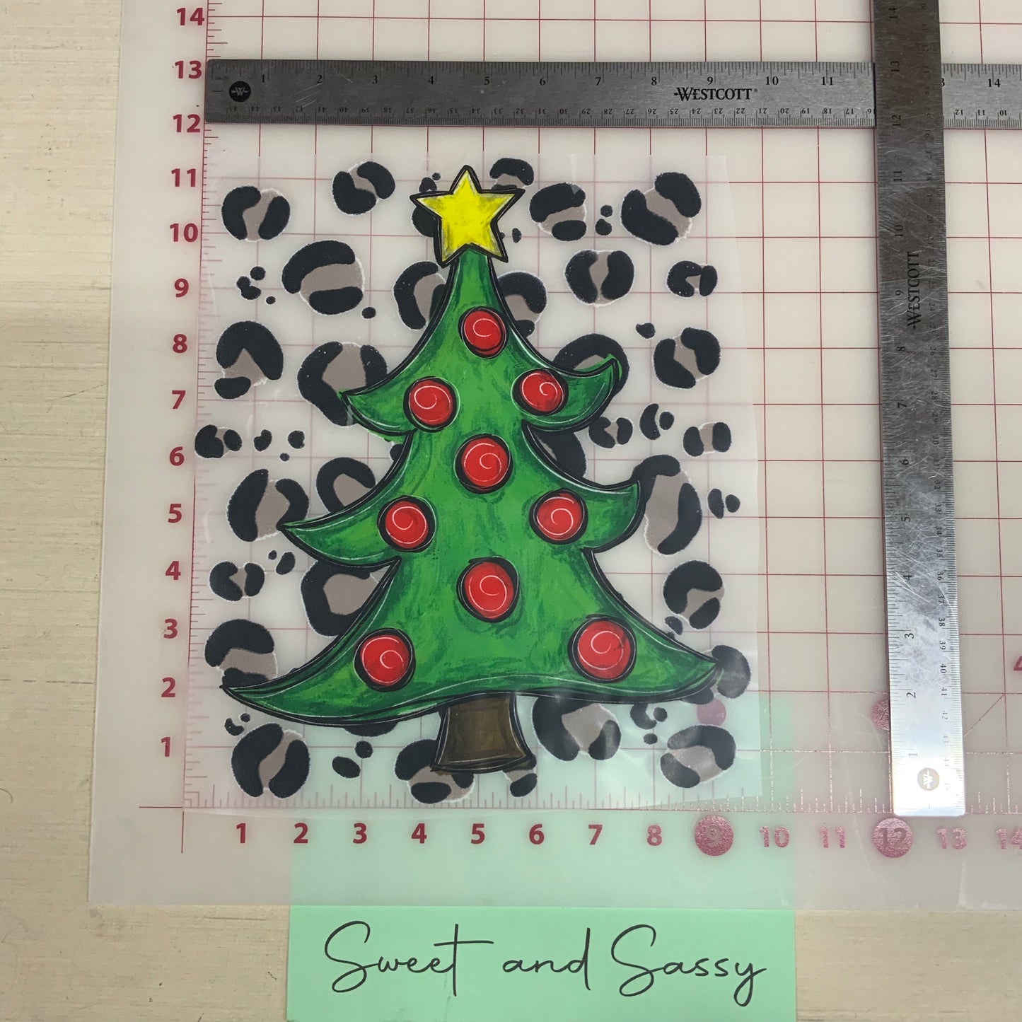 Leopard Christmas Tree DTF Transfer Design