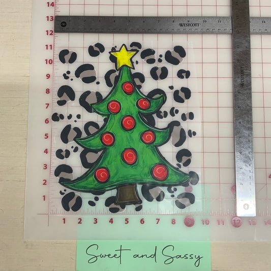 Leopard Christmas Tree DTF Transfer Design