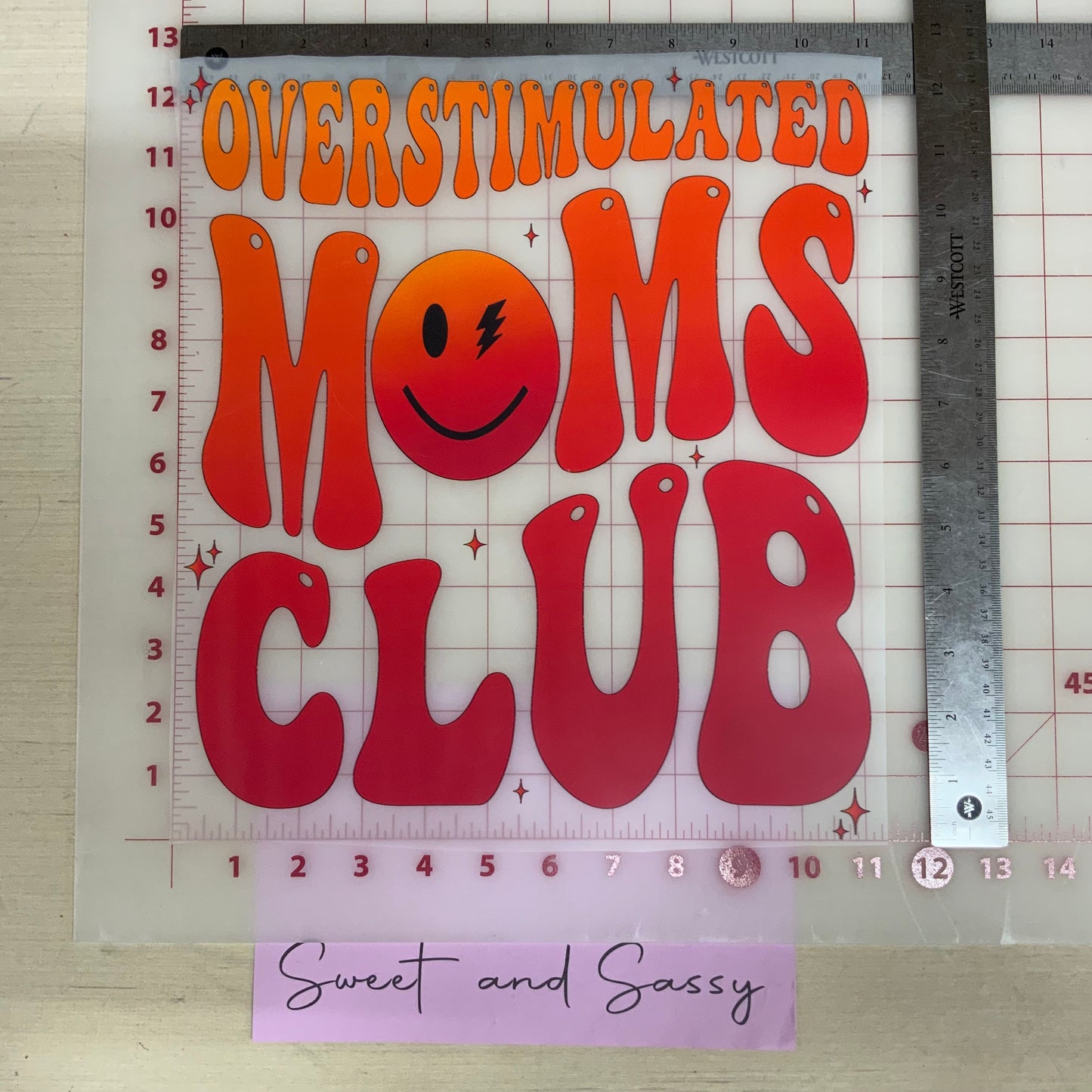 Overstimulated Moms Club DTF Transfer Design