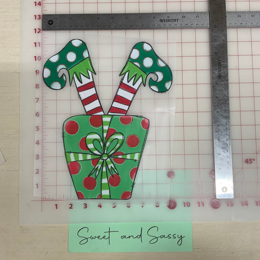 Elf Leg Present DTF Transfer Design