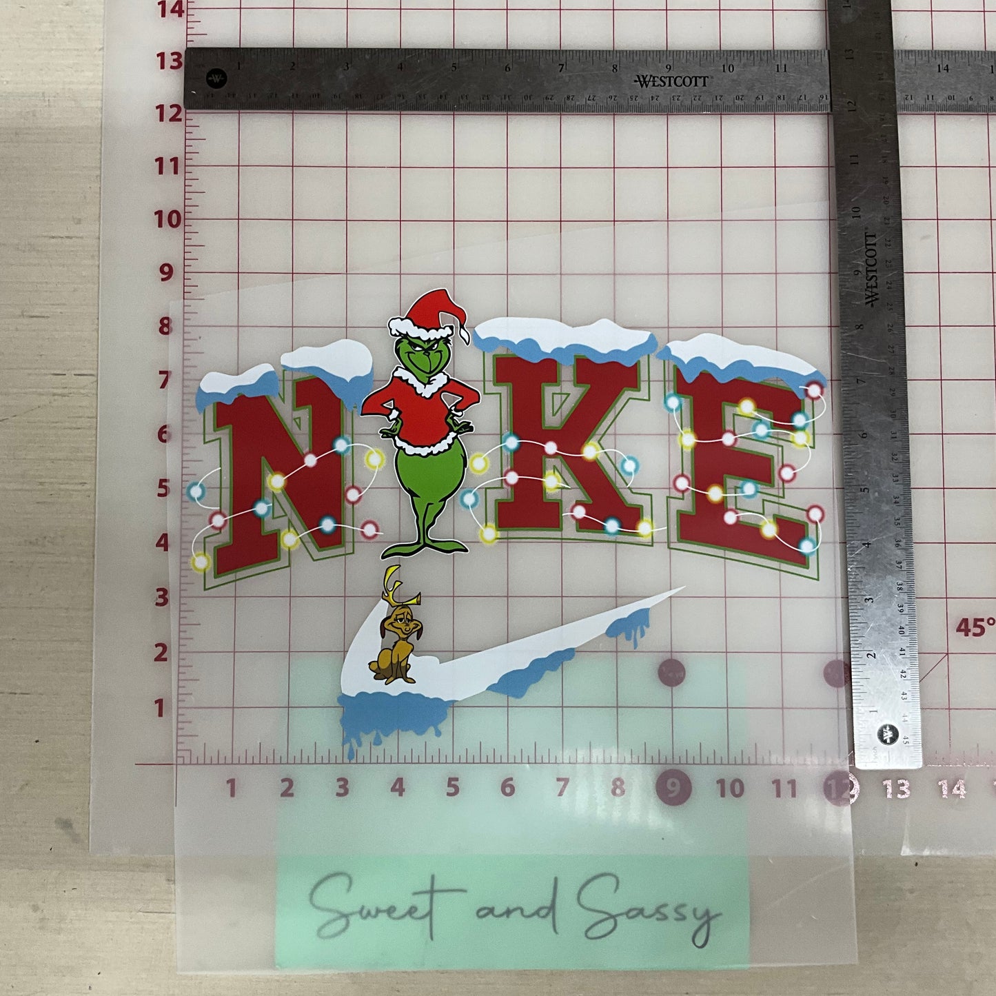 Grinch Nike Snow DTF Transfer Design