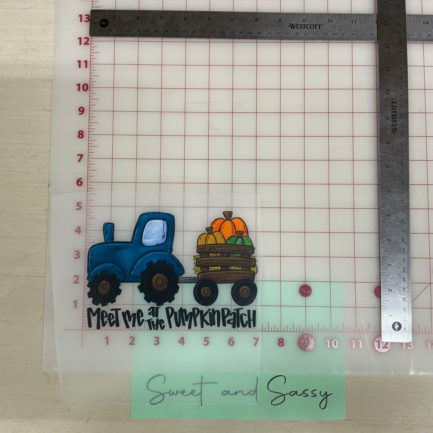 Meet me at the pumpkin patch blue truck DTF Transfer Design