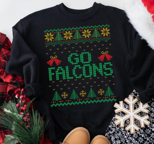 GO Falcons Christmas DTF Transfer Design