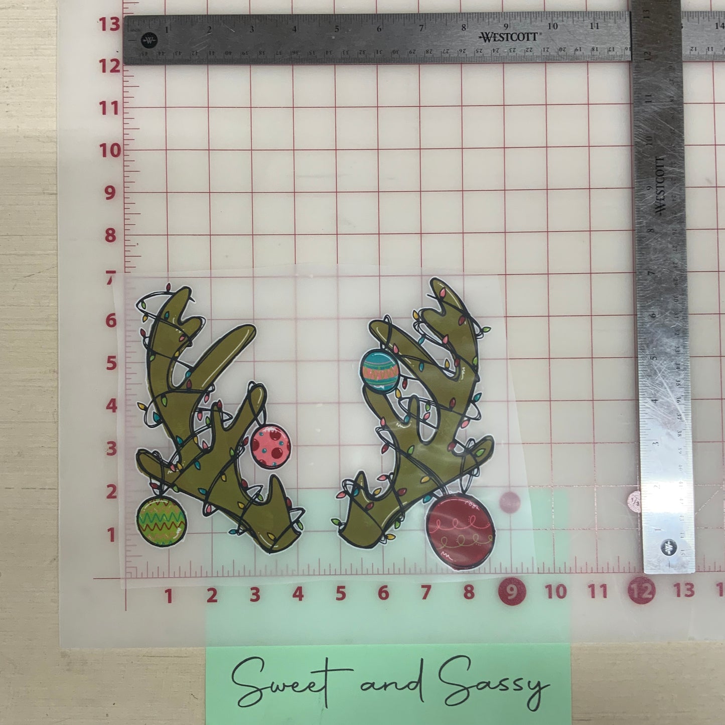 Christmas Light Antlers DTF Transfer Design