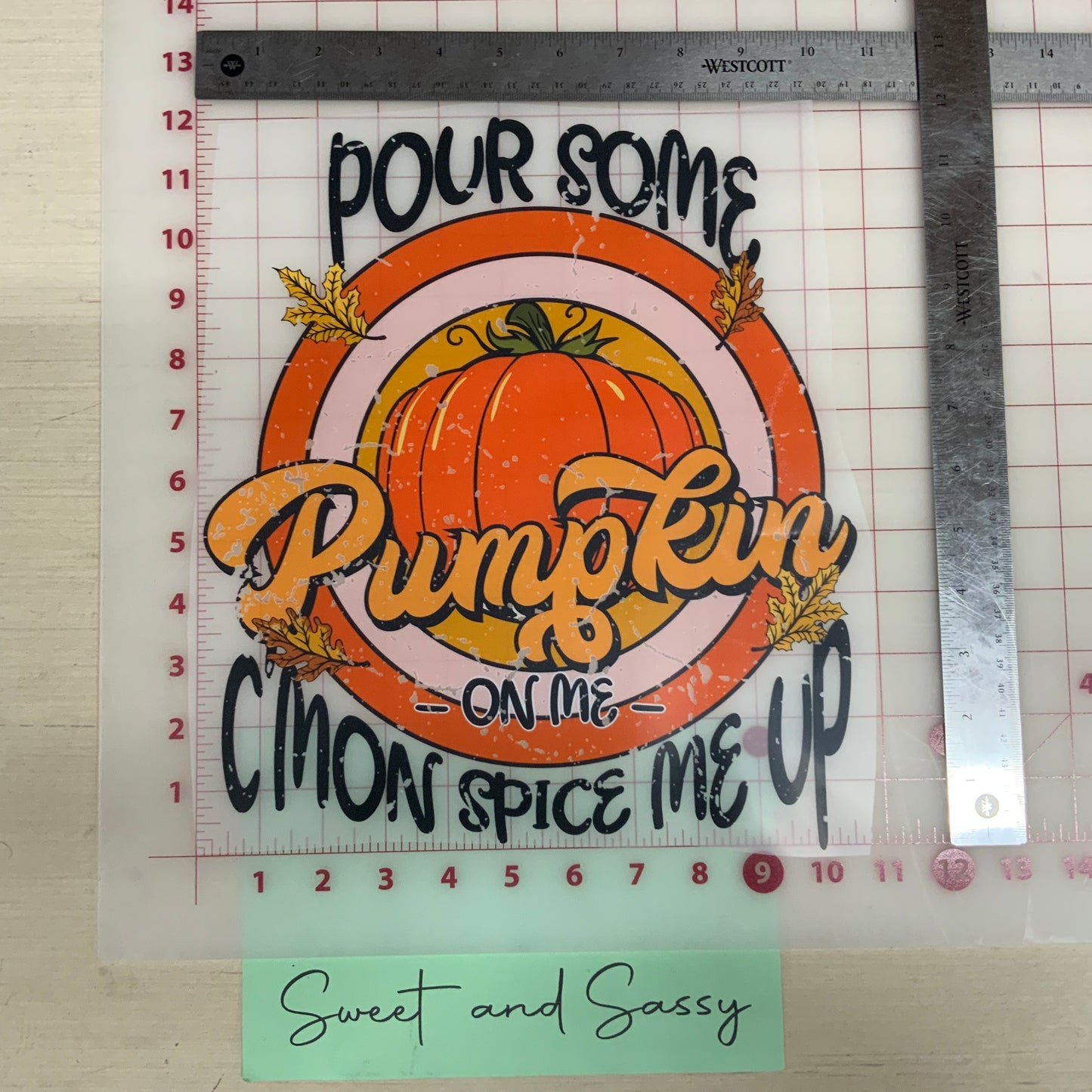 Pour some Pumpkin on Me DTF Transfer Design