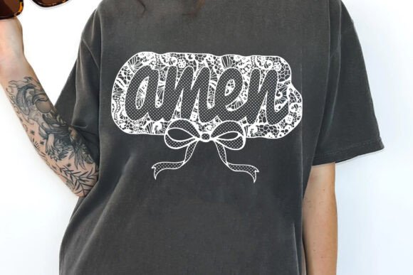 Amen Floral Lace DTF Transfer Design CF