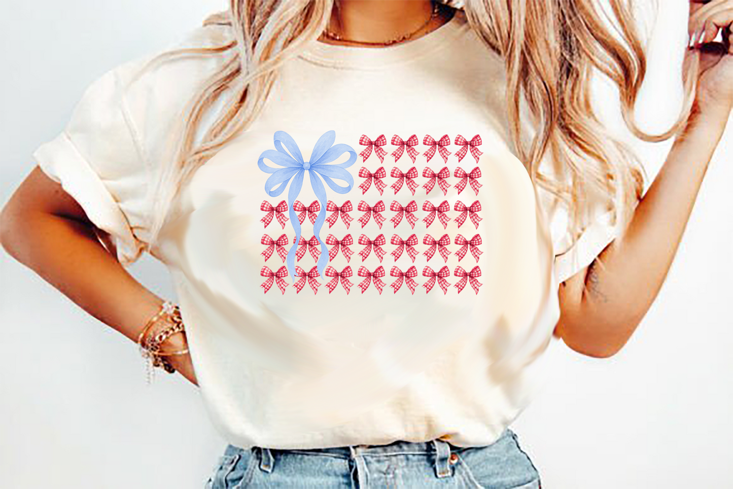 America Flag Bow USA DTF Transfer Design (Copy)