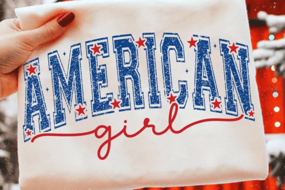 American Girl 4th of July DTF Transfer Design