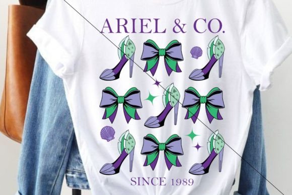 Ariel and Co Princess Shoes DTF Transfer Design CF