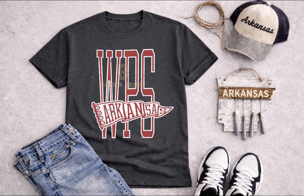 Arkansas WPS pennant DTF Transfer Design