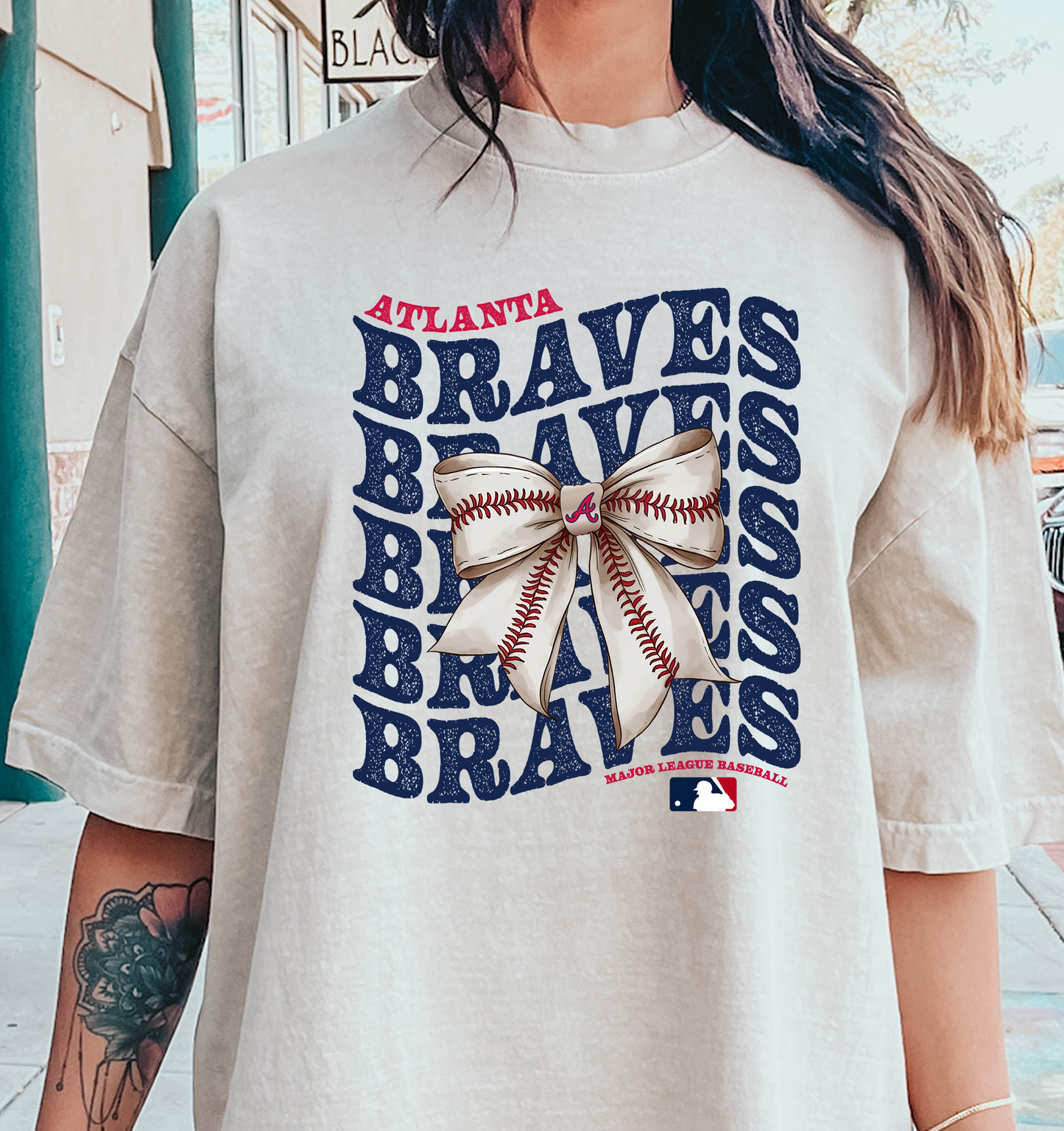 Atlanta BRAVES Bow DTF Transfer Design