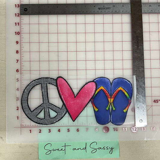 Peace Love Flip Flops DTF Transfer Design