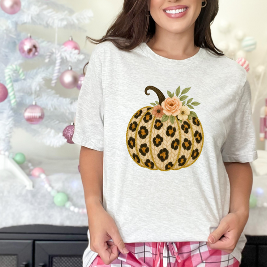 Pumpkin cheetah Yarn DTF Transfer Design