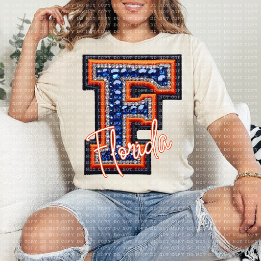 Florida Bejewelled DTF Transfer Design