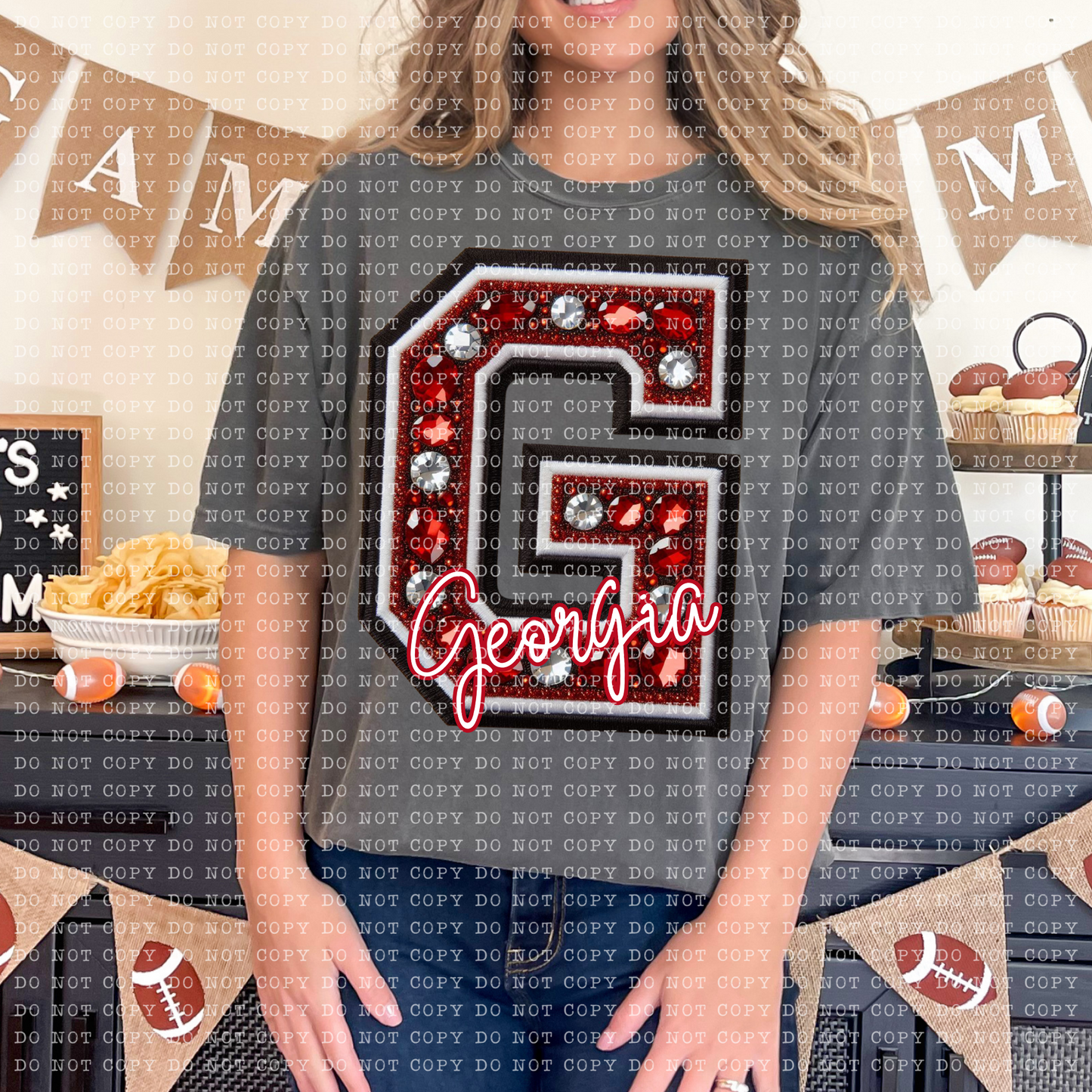 Georgia Bejewelled DTF Transfer Design