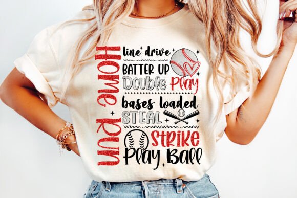 Baseball Typography DTF Transfer Design CF