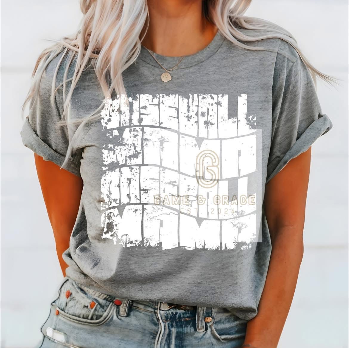 Baseball Mama retro grunge DTF Transfer Design