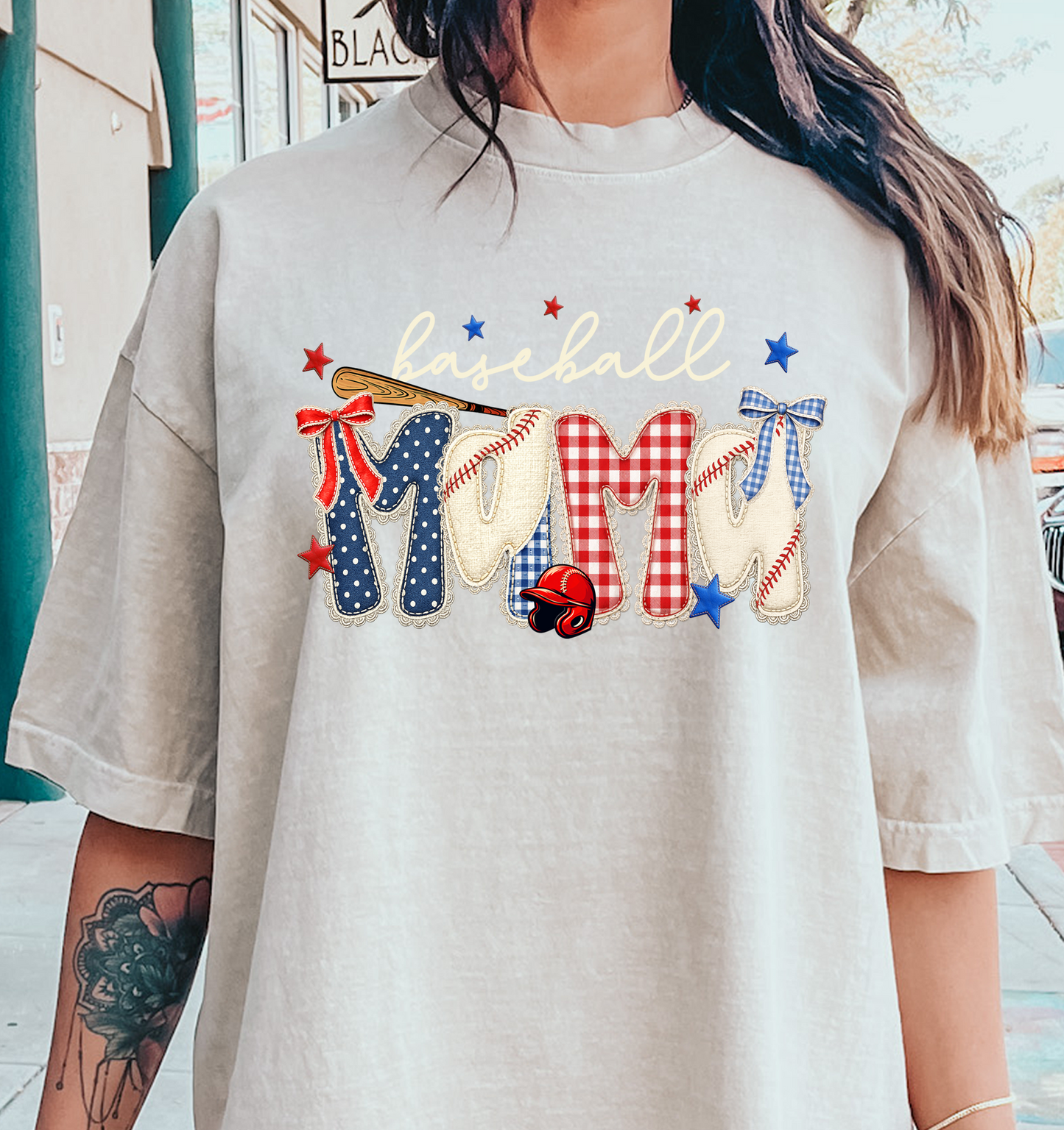Baseball mama Lace and bow DTF Transfer Design