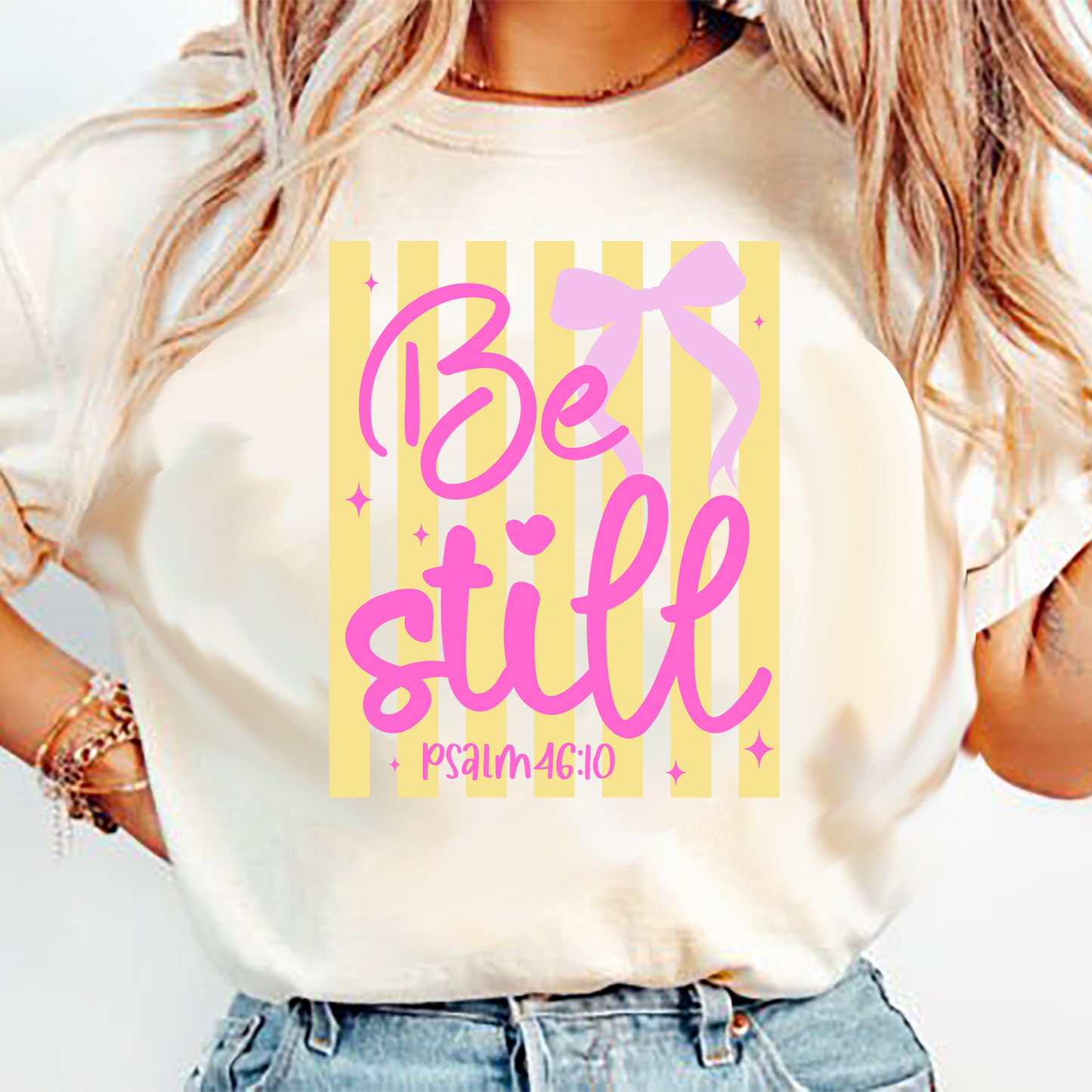 Be Still Psalm 46 10 Stripes DTF Transfer Design