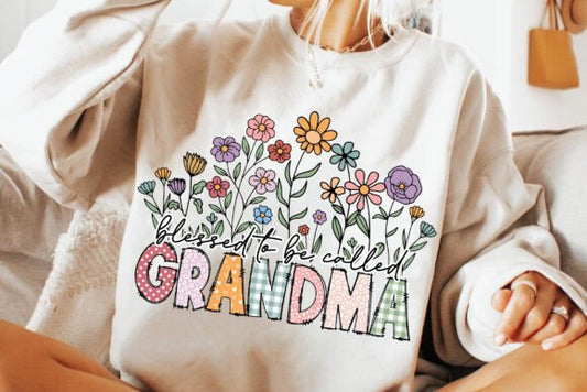 Blessed to be called Grandma floral DTF Transfer Design CF