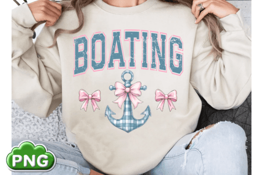 Boating Anchor pink bows DTF Transfer Design