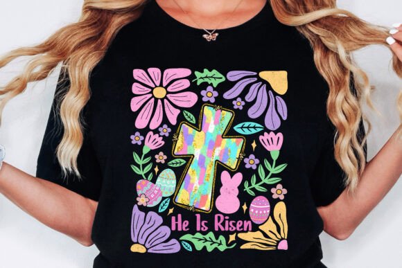 Boho Easter He is Risen DTF Transfer Design CF