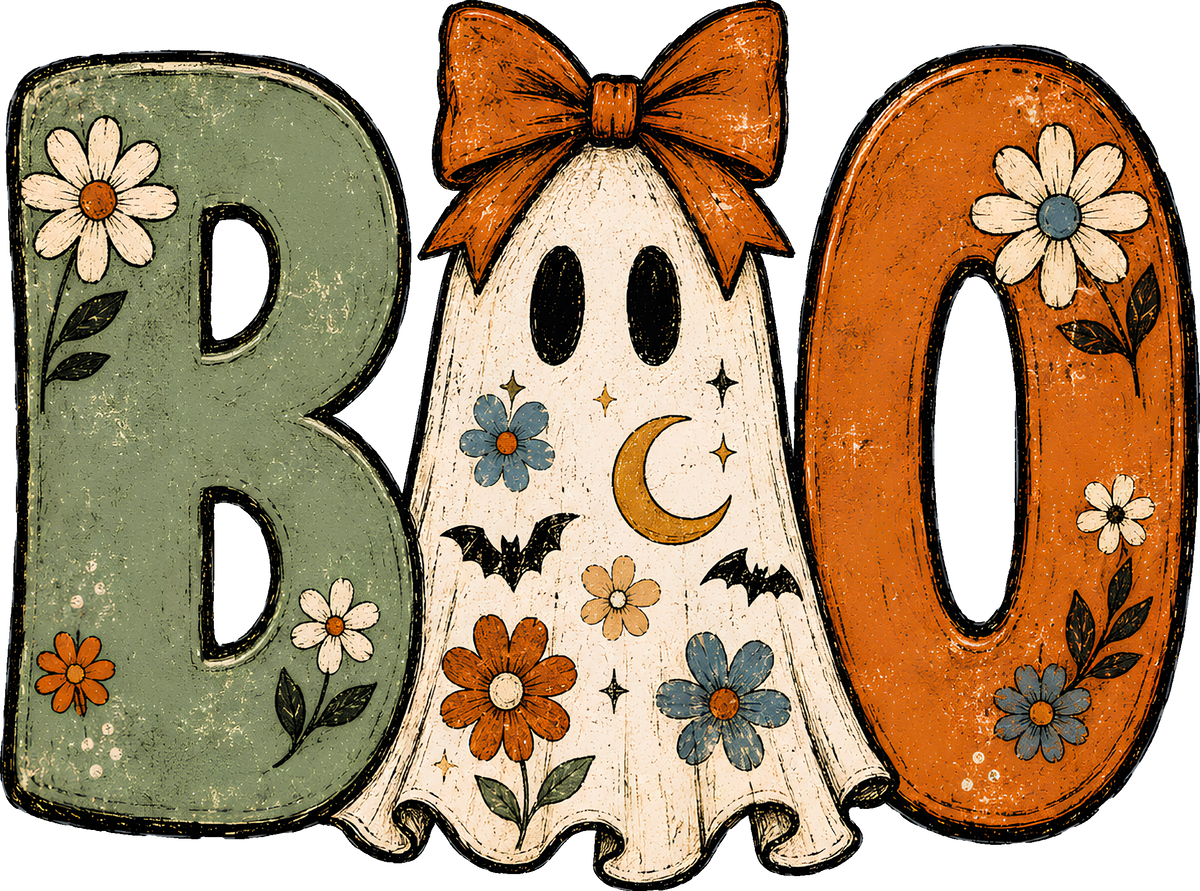 Boo Girl mock DTF Transfer Design