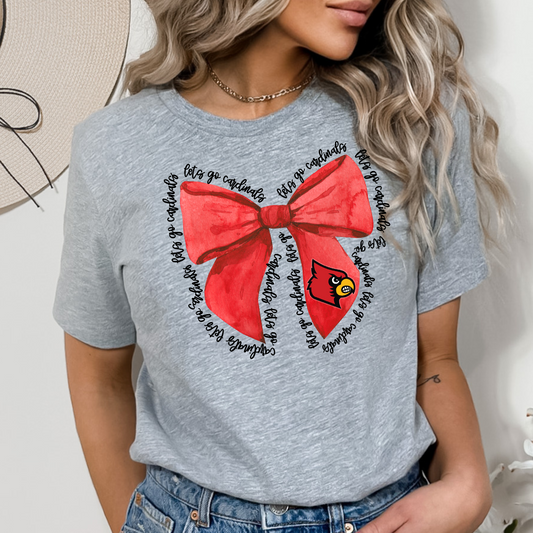 Cardinals Red Let's Go Bow DTF Transfer Design
