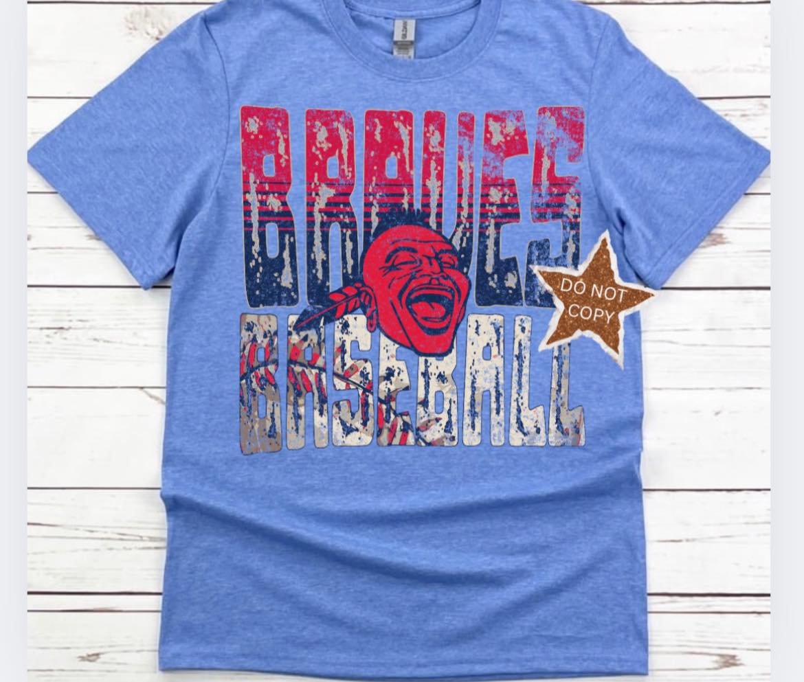 Braves Baseball distressed DTF Transfer Design