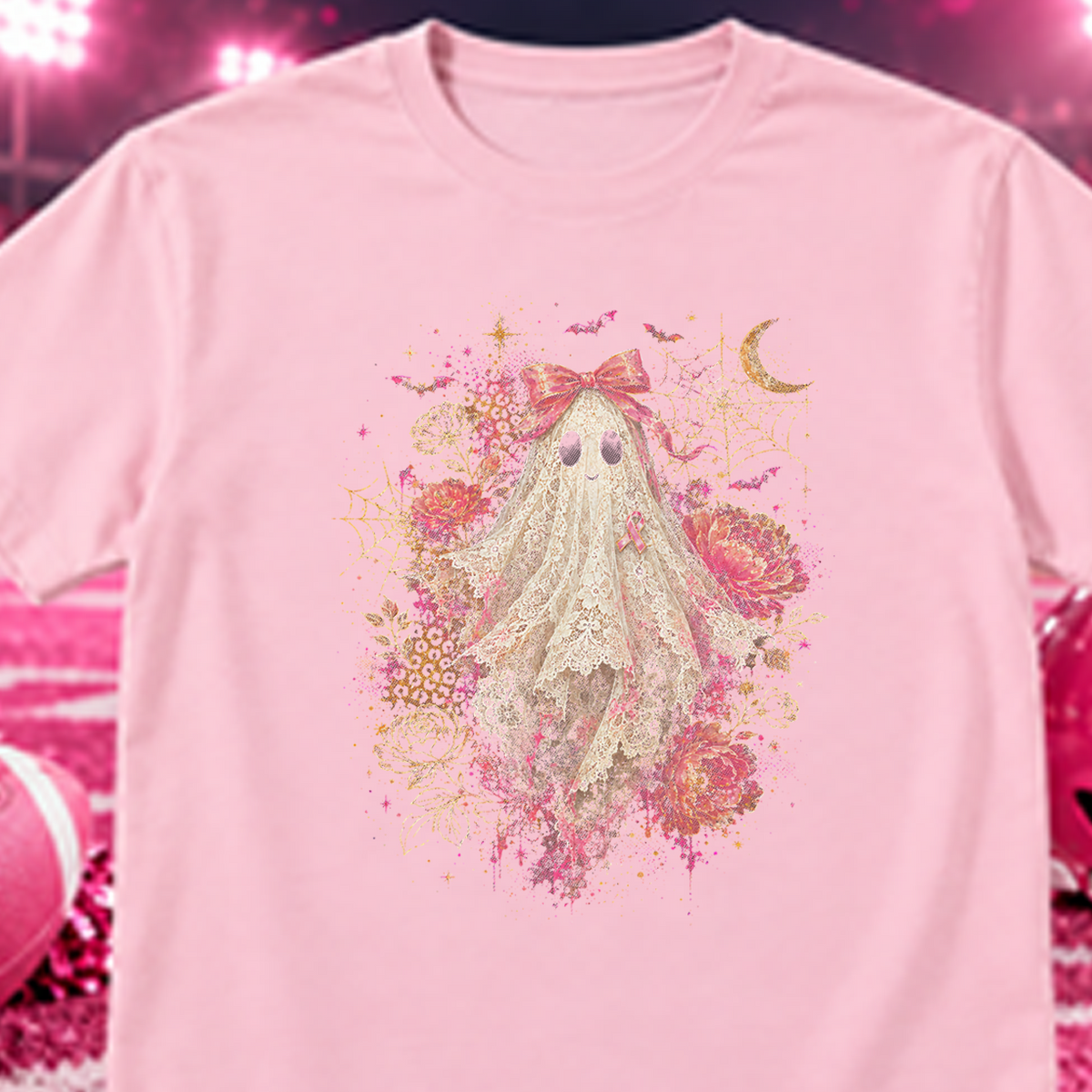 Breast Cancer Awareness Ghost lace DTF Transfer Design