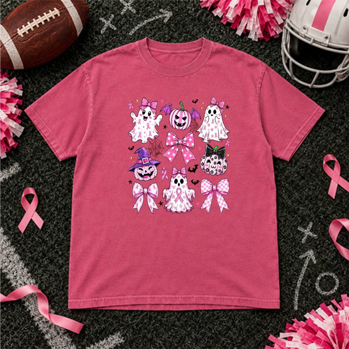 Breast Cancer Halloween DTF Transfer Design