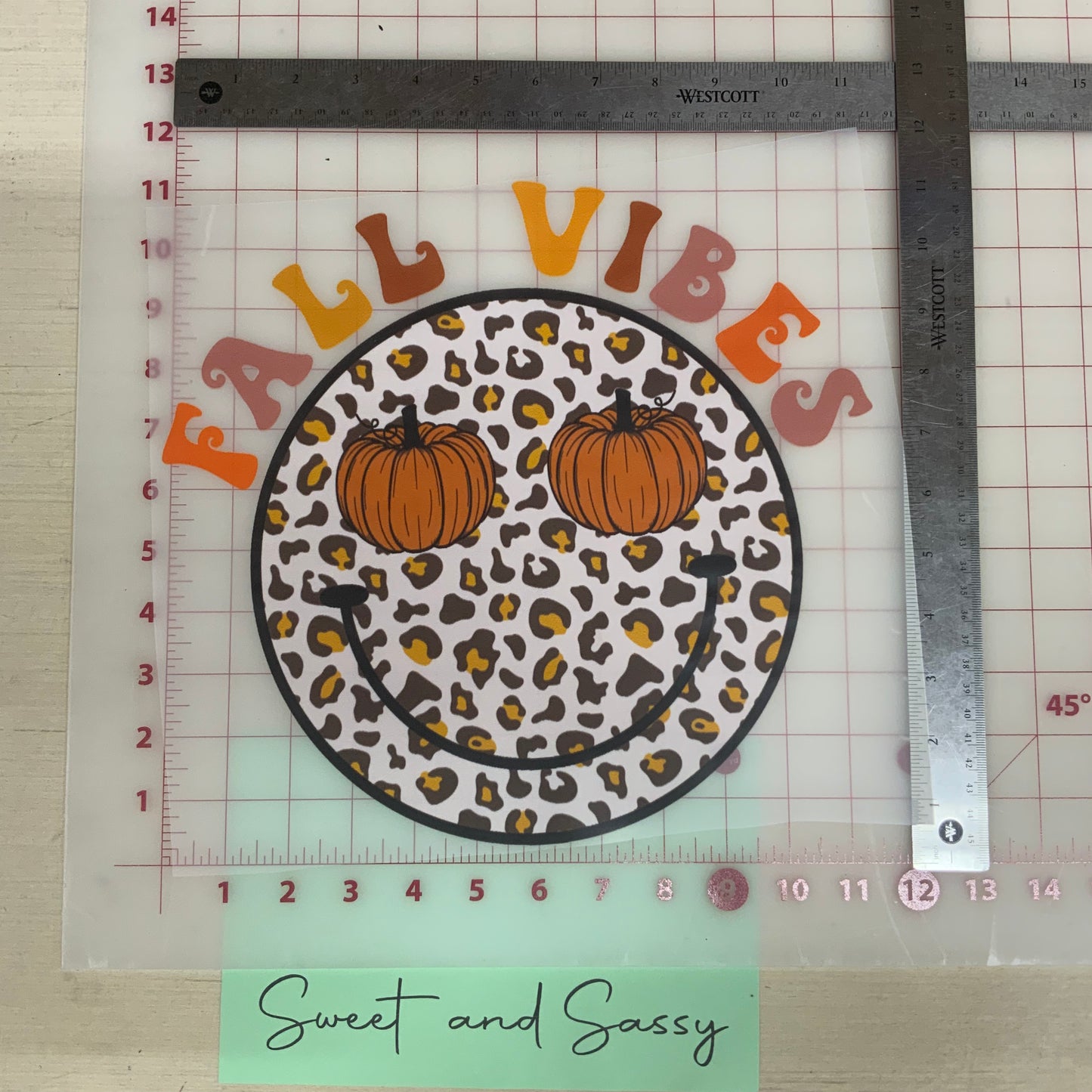 Pumpkin eye smiley Fall Vibes DTF Transfer Design