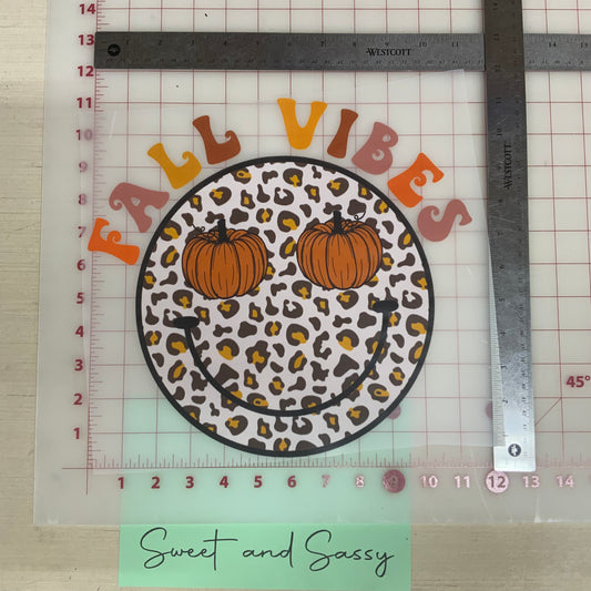 Pumpkin eye smiley Fall Vibes DTF Transfer Design