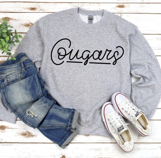 Cougars Cursive DTF Transfer Design