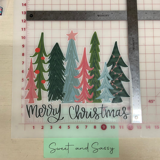 Merry Christmas Trees DTF Transfer Design
