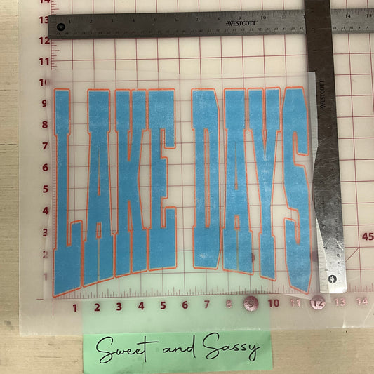 Blue Distressed Lake Days DTF Transfer