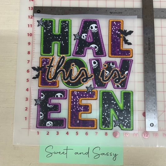 This is Halloween embroidery DTF Transfer Design