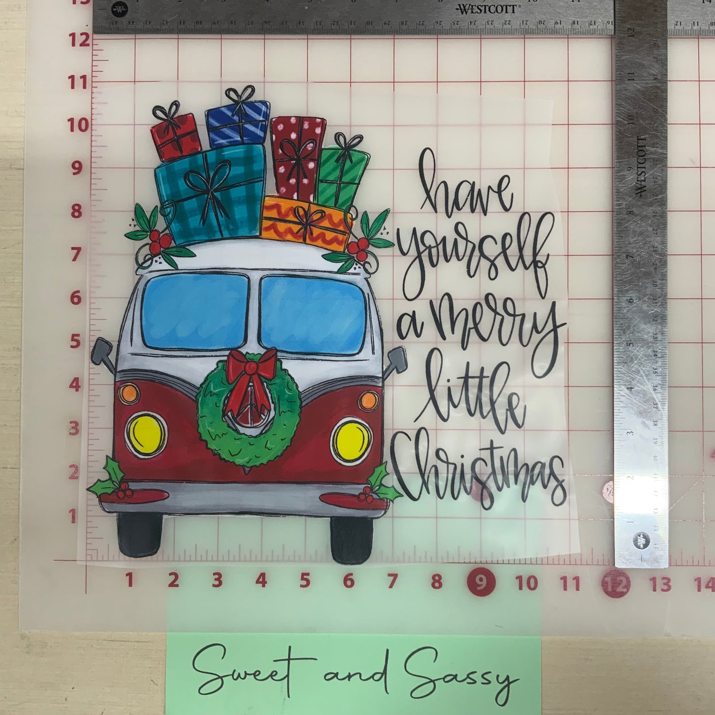 Have yourself a Merry little Christmas bus DTF Transfer Design